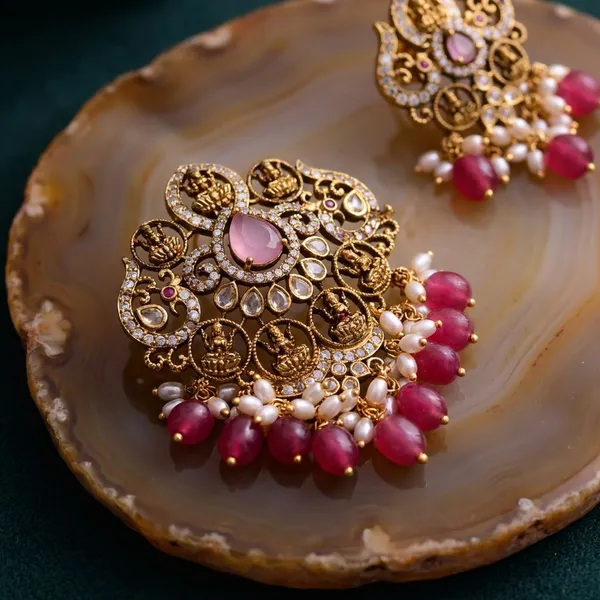 Mint_pink_Premium_Metal_Pendant_Set_For_Women