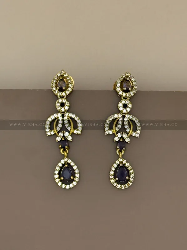 Violet_Premium_Metal_Double_Step_Necklace_Set_For_Women