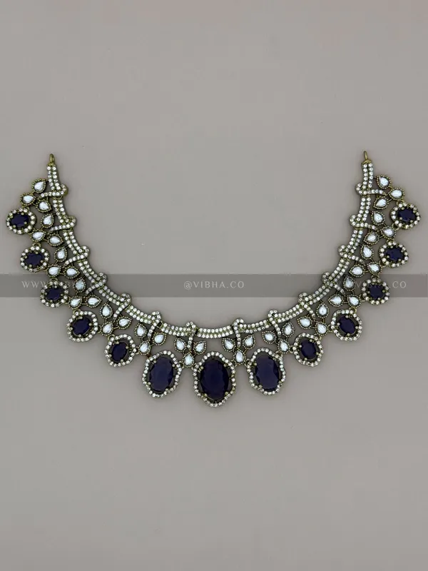 Violet__Premium_Metal_Necklace_Set_For_Women