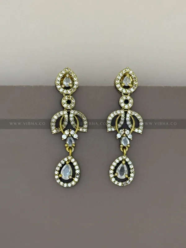 White__Premium_Metal_Double_Step_Necklace_Set_For_Women