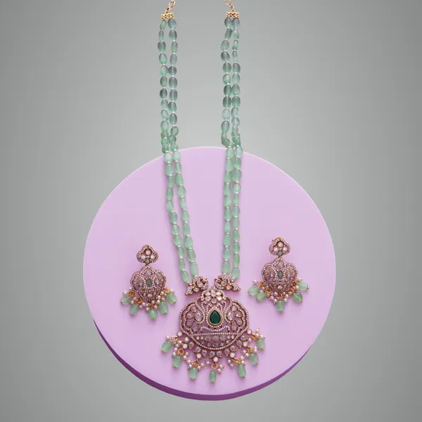 Mint_Green_Premium_Metal_Necklace_Set_For_Women