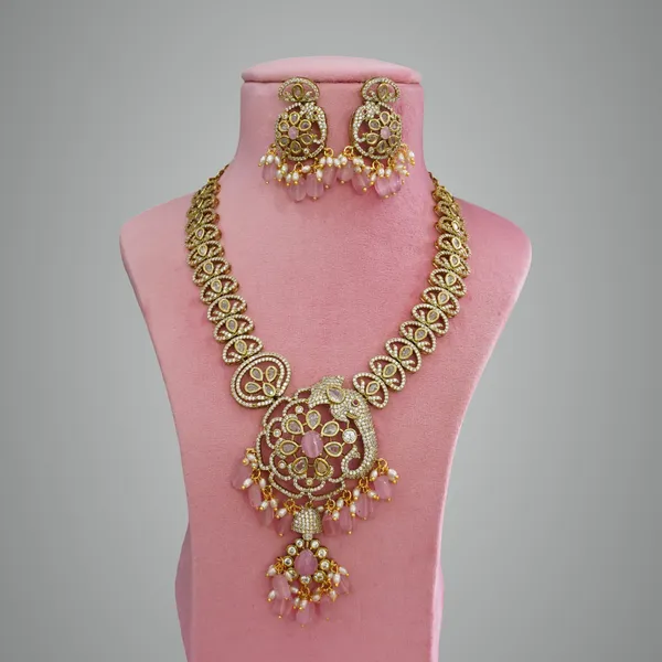 Mint_Pink_Premium_Metal_Necklace_Set_For_Women