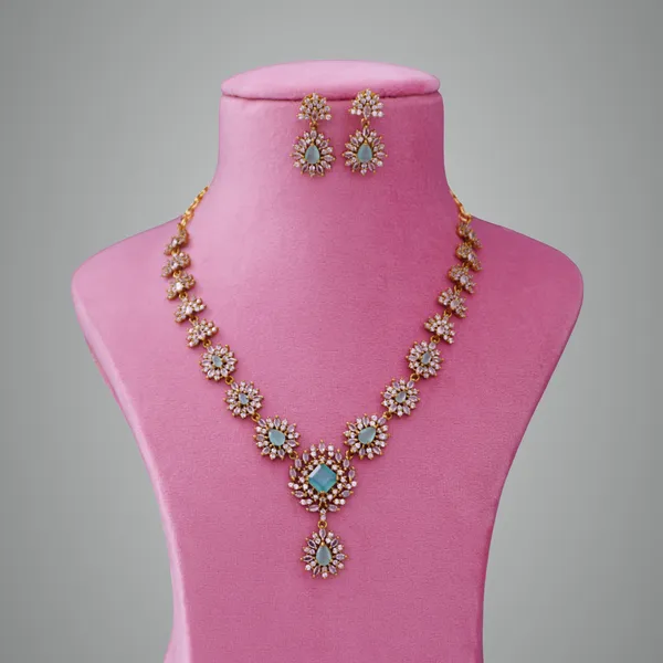 Mint_Green_Premium_Metal_Necklace_Set_For_Women