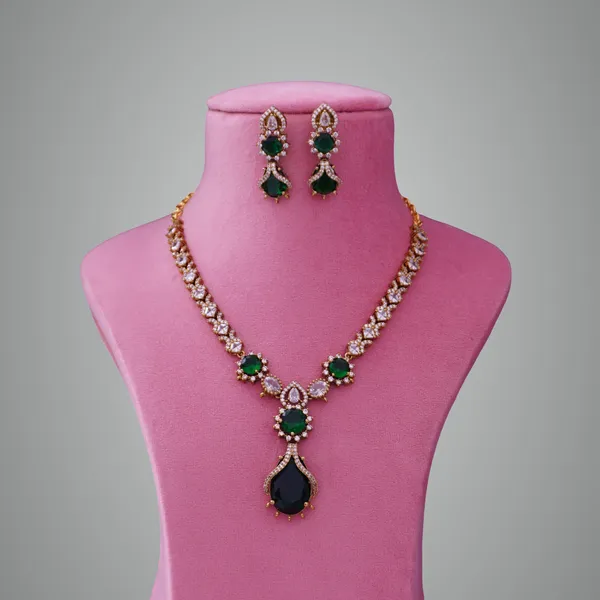 Green_Premium_Metal_Necklace_Set_For_Women
