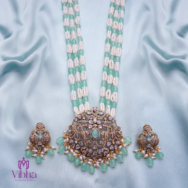 Mint_Green_Premium_Metal_Necklace_Set_For_Women