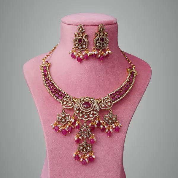 Ruby_Premium_Metal_Necklace_Set_For_Women