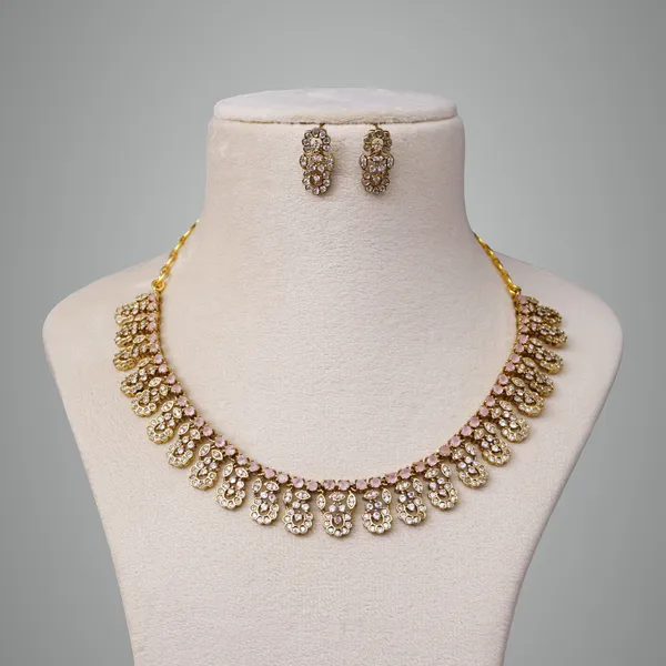 Mint_Pink_Premium_Metal_Necklace_Set_For_Women