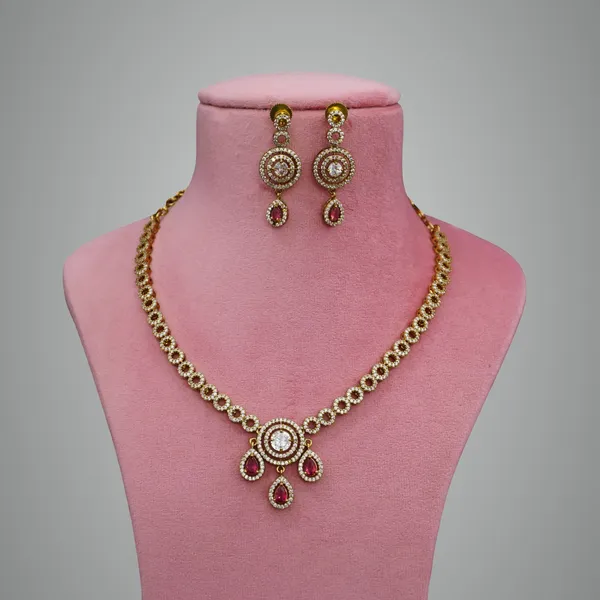 Red_Premium_Metal_Necklace_Set_For_Women