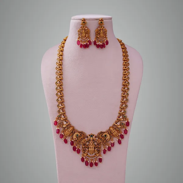 Gold_Premium_Metal_Necklace_Set_Set_For_Women