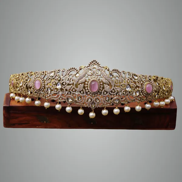 Mint_Pink_Premium_Metal_Vaddanam_For_Women