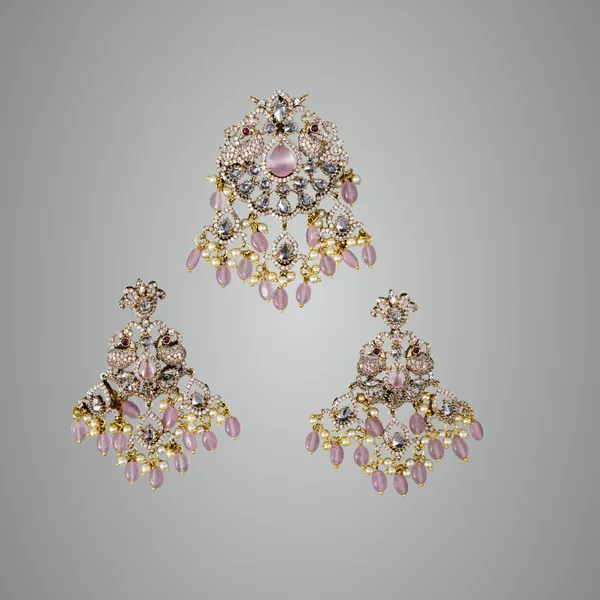 Mint_Pink_Premium_Metal_Pendant_Set_For_Women