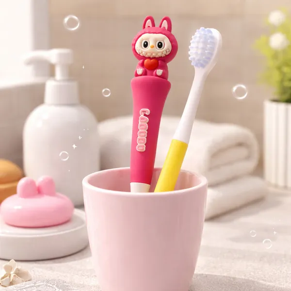 BunnyPop_Kids_Soft_Bristle_Toothbrush_with_Travel_Case,_Pack_of_2_-Pink