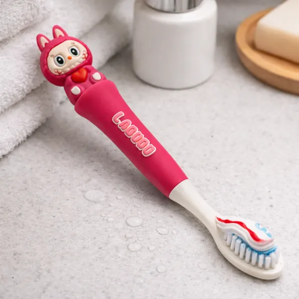 BunnyPop_Kids_Soft_Bristle_Toothbrush_with_Travel_Case,_Pack_of_2_-Pink
