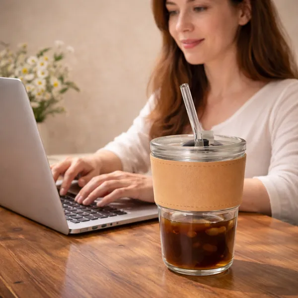 Brown_Peach_Gorgeous_Aura_Glass_Mug,_300_ml