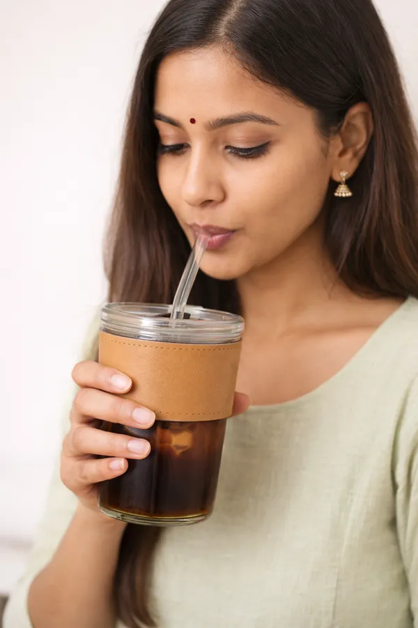 Brown_Peach_Gorgeous_Aura_Glass_Mug,_300_ml
