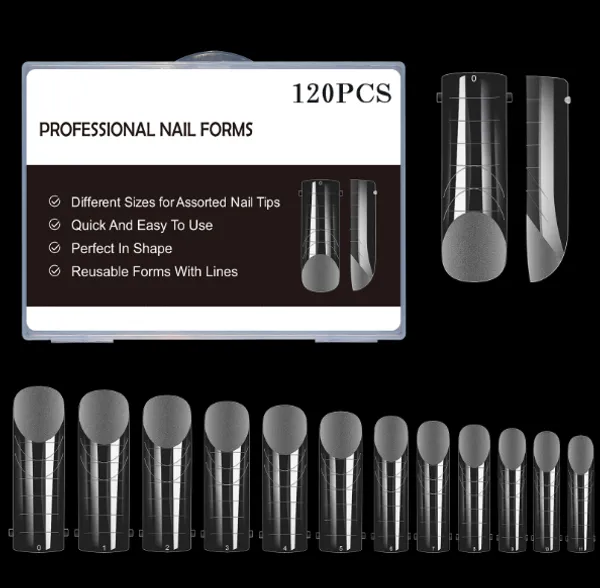 Frosted_Dual_Form_Nail_Tips_Full_Cover_False_Nail_Tips_Arched_For_Poly_Nail_Gel_Extension_Builder_Gel_Nail_Extensions_(Half_Matte_Square_Dual_Form_Tips,_120_Pcs)