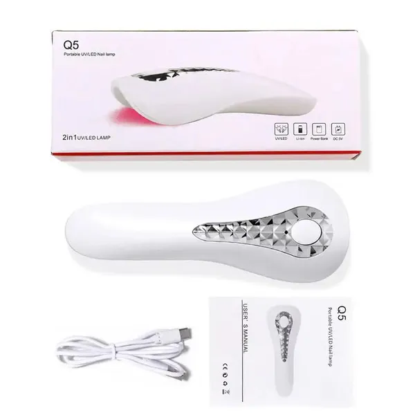 White_&_Silver_Handheld_Led_Nail_Lamp,_Mini_Wireless_Uv_Nail_Light_Rechargeable_Portable_Nail_Dryer_Nail_Polish_Curing_Lamp_Fast_Dry_Dolphin_Shape_Nail_Dryer_Machine_For_Diy_&_Salon_Manicure