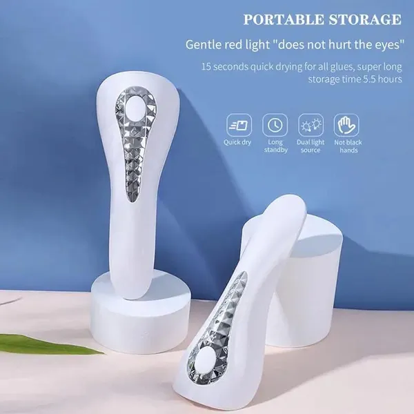 White_&_Silver_Handheld_Led_Nail_Lamp,_Mini_Wireless_Uv_Nail_Light_Rechargeable_Portable_Nail_Dryer_Nail_Polish_Curing_Lamp_Fast_Dry_Dolphin_Shape_Nail_Dryer_Machine_For_Diy_&_Salon_Manicure