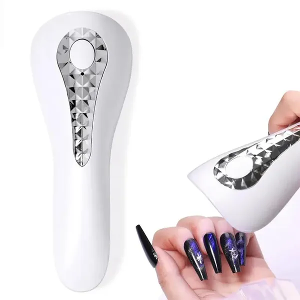 White_&_Silver_Handheld_Led_Nail_Lamp,_Mini_Wireless_Uv_Nail_Light_Rechargeable_Portable_Nail_Dryer_Nail_Polish_Curing_Lamp_Fast_Dry_Dolphin_Shape_Nail_Dryer_Machine_For_Diy_&_Salon_Manicure