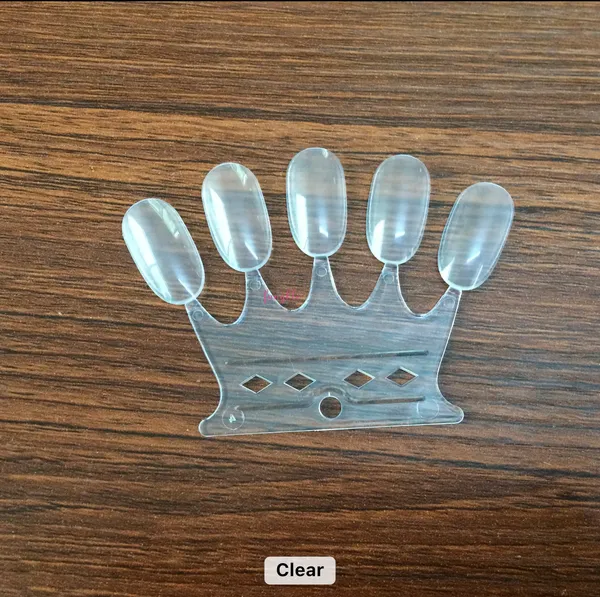 Transparent_Fan_Shape_Nail_Art_Polish_Display_Tips,_False_Nail_Sample_Sticks,_Square_Nail_Practice_Color_Display,_For_Nail_Home_Diy_Nail_Salon_Practice_Tools_(Crown)
