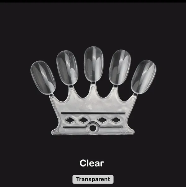 Transparent_Fan_Shape_Nail_Art_Polish_Display_Tips,_False_Nail_Sample_Sticks,_Square_Nail_Practice_Color_Display,_For_Nail_Home_Diy_Nail_Salon_Practice_Tools_(Crown)