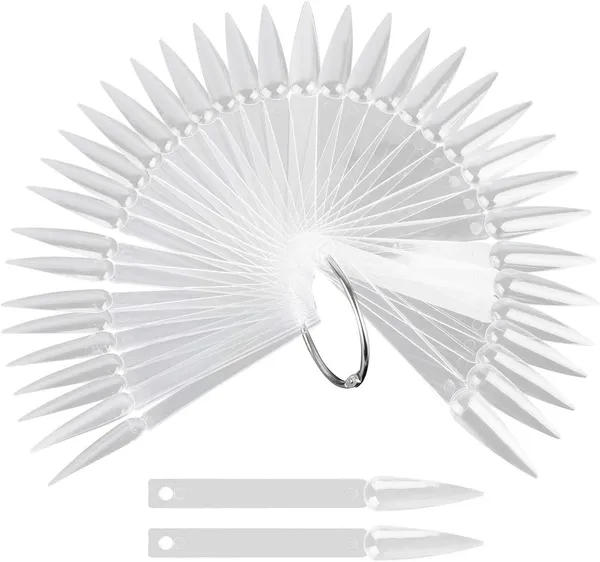 Transparent_Fan_Shape_Nail_Art_Polish_Display_Tips,_False_Nail_Sample_Sticks,_Stiletto_Nail_Practice_Color_Display,_For_Nail_Home_Diy_Nail_Salon_Practice_Tools_(Stiletto_Shaped_50_Pcs)