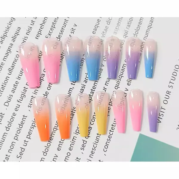 Multicolor__Nails_With_Glue_&_Manicure_Kit_Tie_&_Dye_(Set_Of_24)