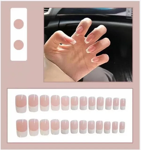 Multicolor_Nails_With_Glue_&_Manicure_Kit_Russian_French_(Set_Of_24)