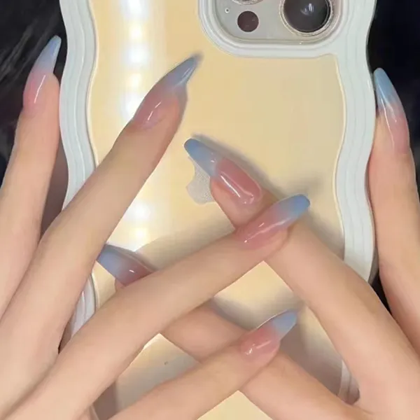 Nude_Blue_Gloomy_Bloomy_Nails_With_Glue_&_Manicure_Kit_(Set_Of_24)