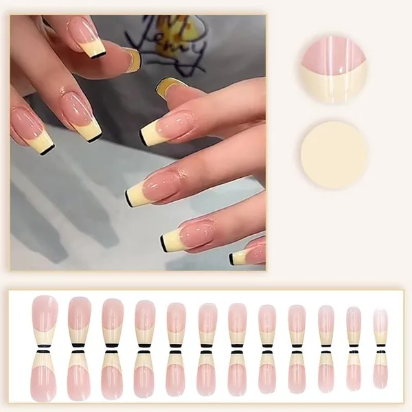 Multicolor__Nails_With_Glue_&_Manicure_Kit_Sexy_Taxi_(Set_Of_24)