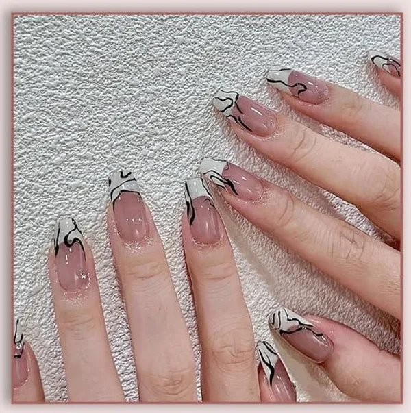 Multicolor__Nails_With_Glue_&_Manicure_Kit_Scribbles__(Set_Of_24)