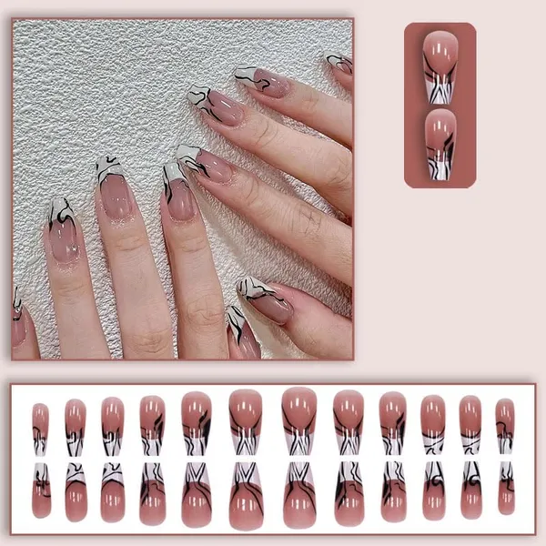 Multicolor__Nails_With_Glue_&_Manicure_Kit_Scribbles__(Set_Of_24)