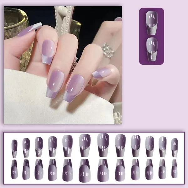 Multicolor_Nails_With_Glue_&_Manicure_Kit_Cyber_Grape__(Set_Of_24)