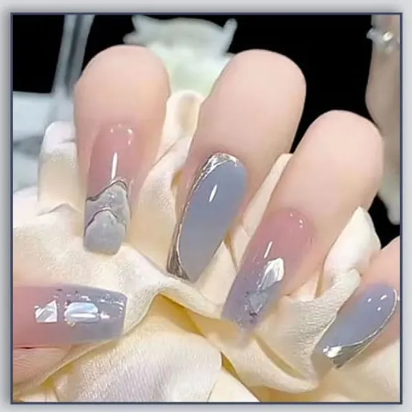Multicolor_Nails_With_Glue_&_Manicure_Kit_Pebbles__(Set_Of_24)
