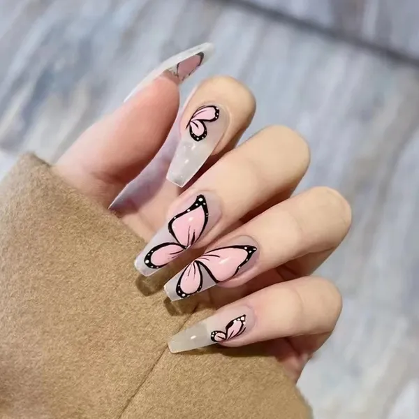 White__Nails_With_Glue_&_Manicure_Kit_Butterfly_Dream_(Set_Of_24)