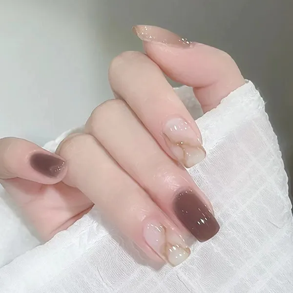 Brown_Nails_With_Glue_&_Manicure_Kit_Nude_Coco_Marble__(Set_Of_24)