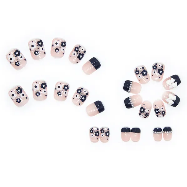 Multicolor__Nails_With_Glue_&_Manicure_Kit_Bow_Bliss_(Set_Of_24)