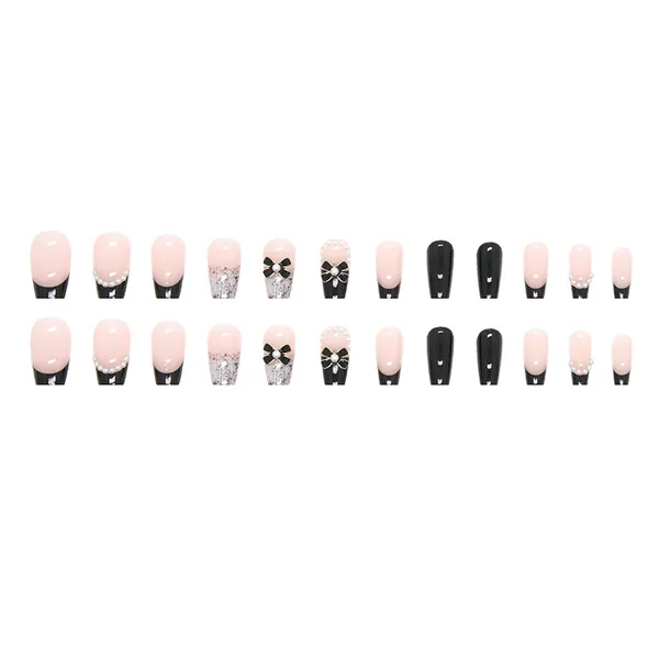 Multicolor__Nails_With_Glue_&_Manicure_Kit_Glitter_Glam_(Set_Of_24)