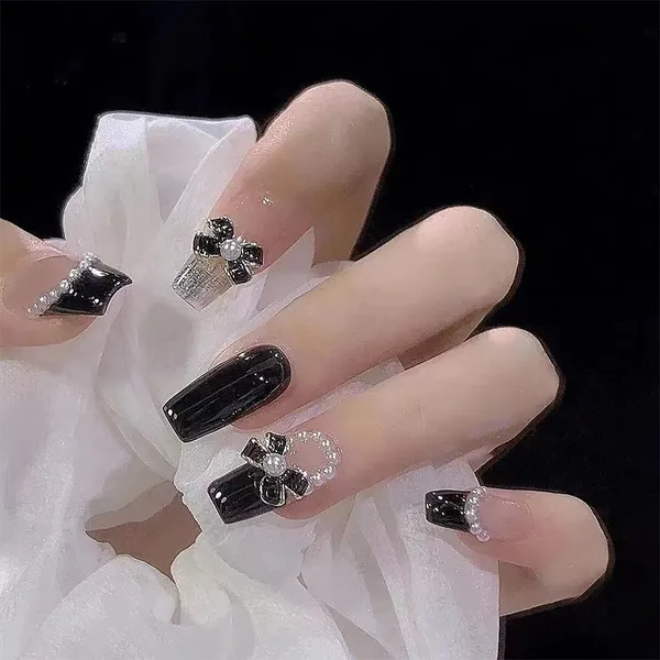 Multicolor__Nails_With_Glue_&_Manicure_Kit_Glitter_Glam_(Set_Of_24)