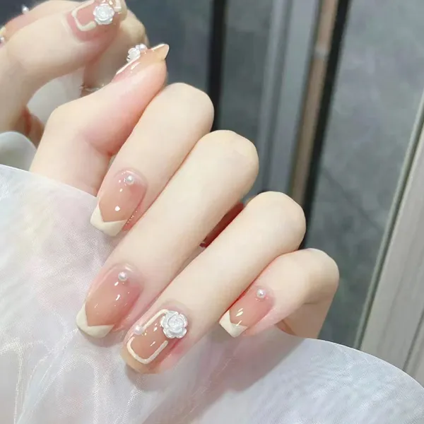Multicolor__Nails_With_Glue_&_Manicure_Kit_Cozy_Rosy_(Set_Of_24)