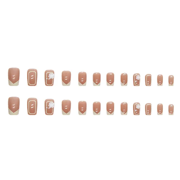 Multicolor__Nails_With_Glue_&_Manicure_Kit_Cozy_Rosy_(Set_Of_24)