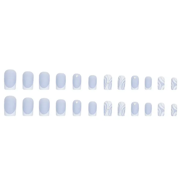 Multicolor__Nails_With_Glue_&_Manicure_Kit_Snow_Blanket_(Set_Of_24)