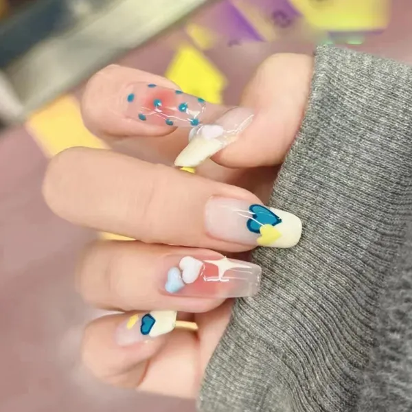 Multicolor__Nails_With_Glue_&_Manicure_Kit_Candy_Bloom_(Set_Of_24)