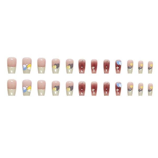 Multicolor__Nails_With_Glue_&_Manicure_Kit_Candy_Bloom_(Set_Of_24)