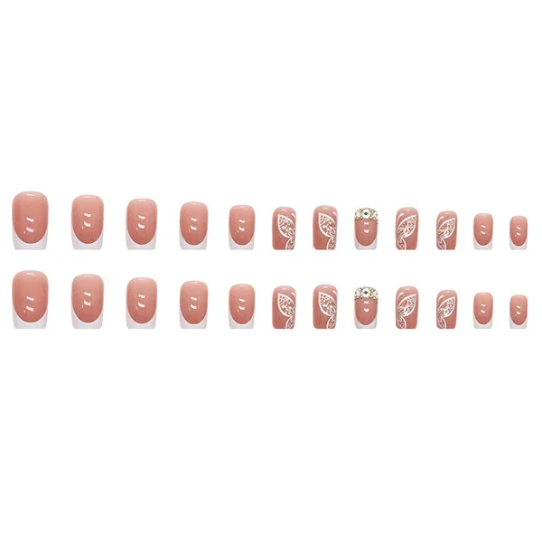 Multicolor__Nails_With_Glue_&_Manicure_Kit_Gardenia_(Set_Of_24)
