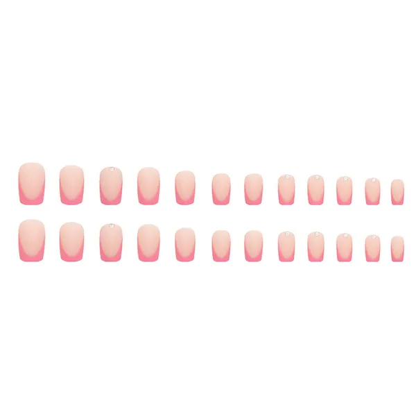 Multicolor__Nails_With_Glue_&_Manicure_Kit_Bomb_French_(Set_Of_24)