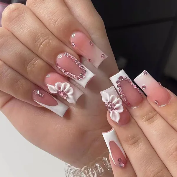 Multicolor__Nails_With_Glue_&_Manicure_Kit_Lavish_(Set_Of_24)