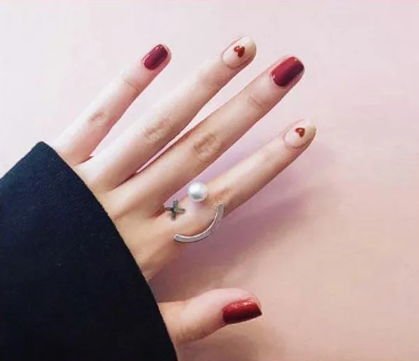 Multicolor__Nails_With_Glue_&_Manicure_Kit_Maroon_Mist_(Set_Of_24)