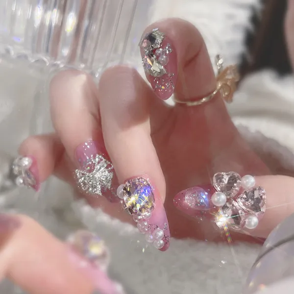 Multicolor_Luxe_Stick_On_Fake_Nails_Artificial_Designer_With_24_Pcs_Jelly_Glue_On_False_Nail_Including_Manicure_Kit_Fussy_Bride