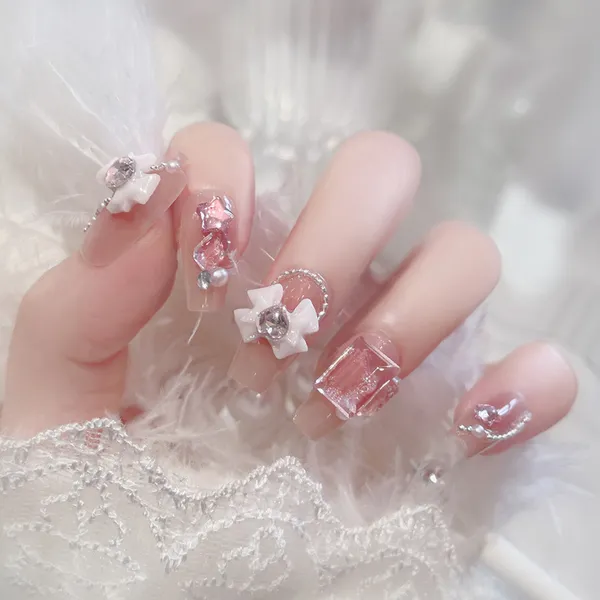 Multicolor_Luxe_Stick_On_Fake_Nails_Artificial_Designer_With_24_Pcs_Jelly_Glue_On_False_Nail_Including_Manicure_Kit_Snazzy